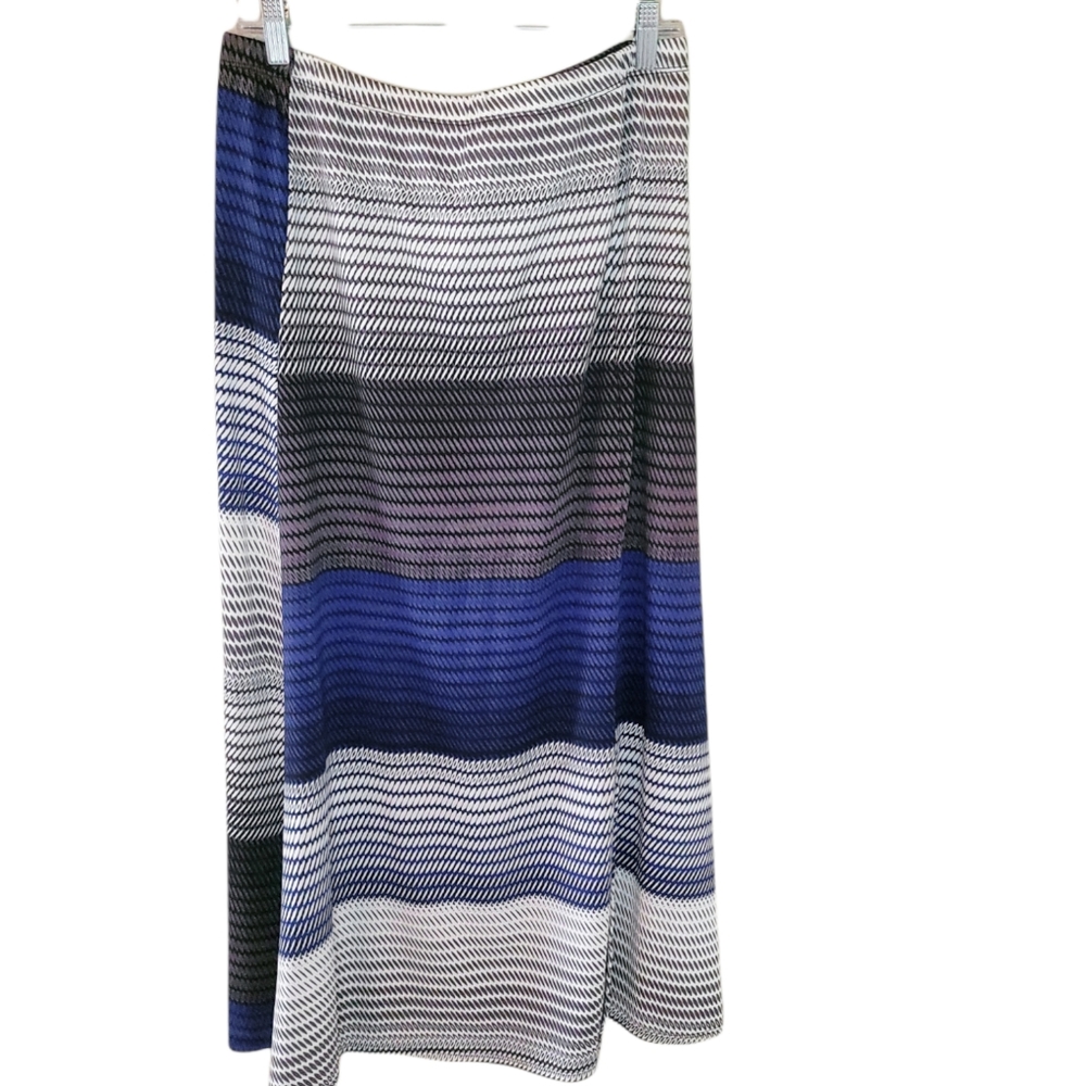 Cato blue,  gray, & white maxi skirt.